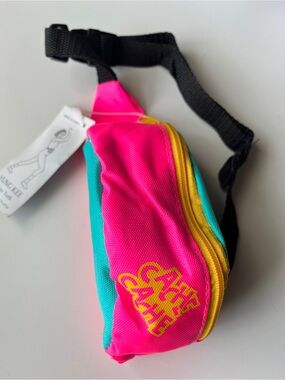 Mini Bright Neon Cache Pink & Teal Colorblock  Kids Belt Bag